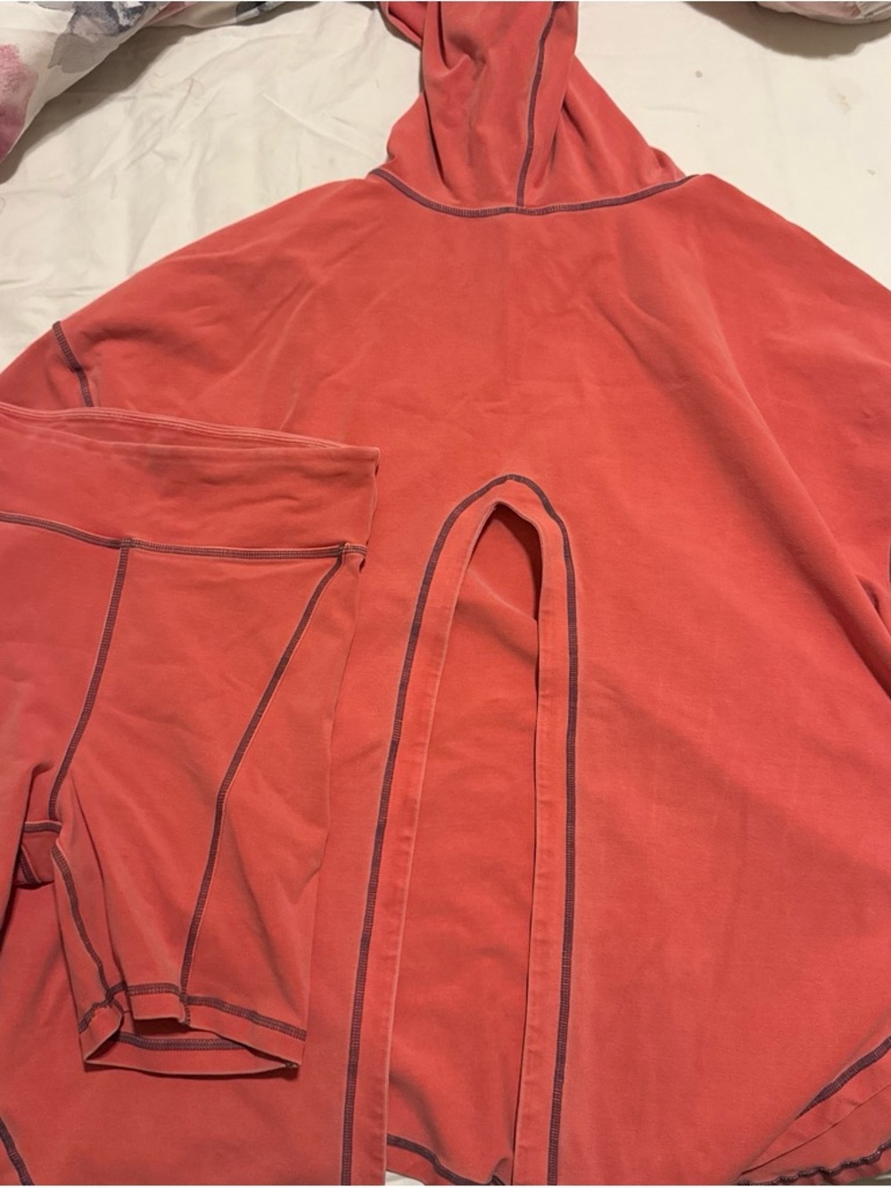FP Movement by Free People Coral Hooded Jumpsuit with Contrast Stitching